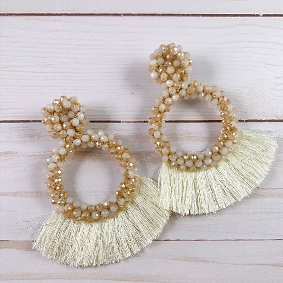 Beaded Tassel Earrings For Women - Picture 1 of 5